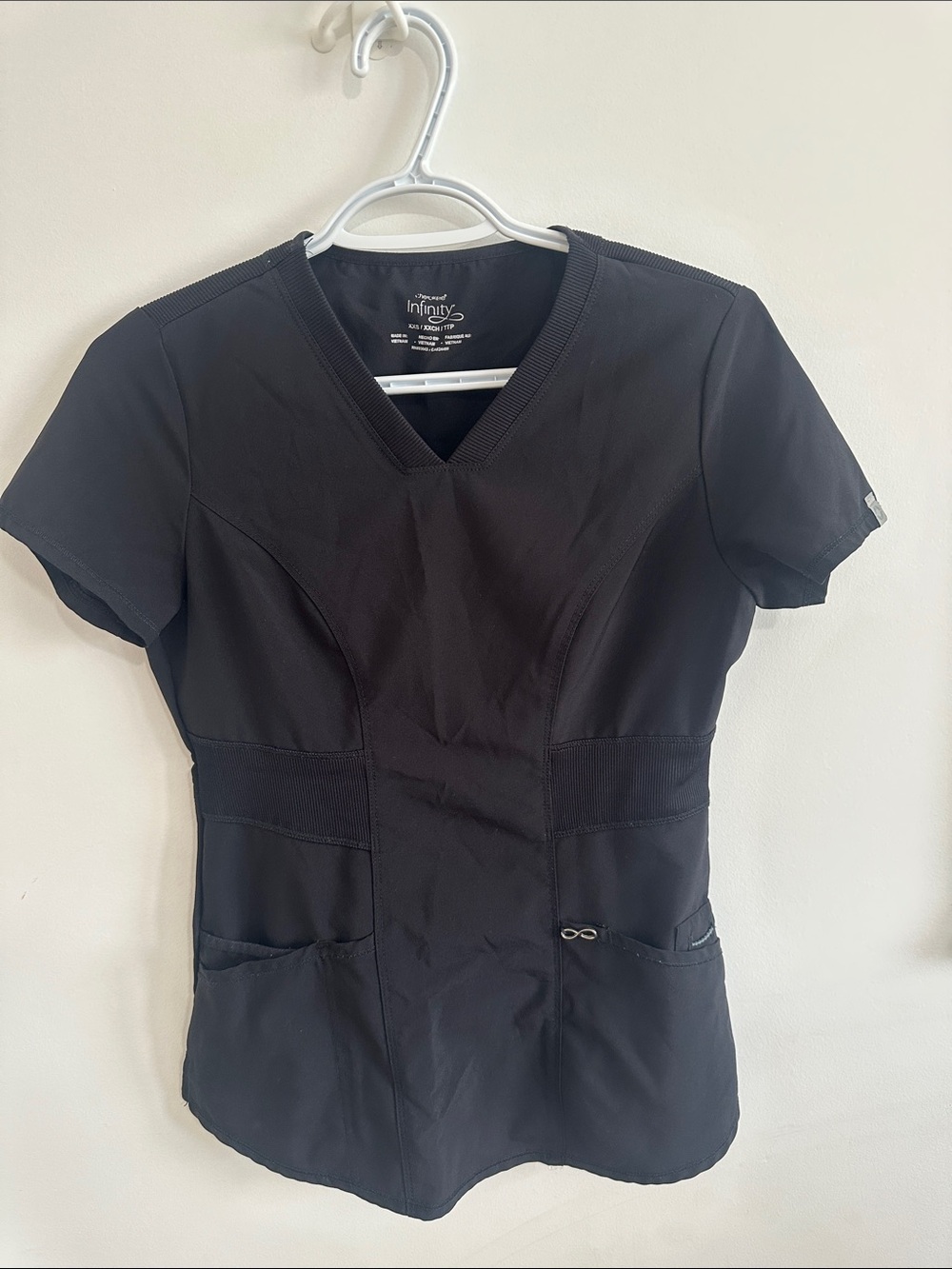 Cherokee Black V-Neck Short Sleeve Scrub Top
